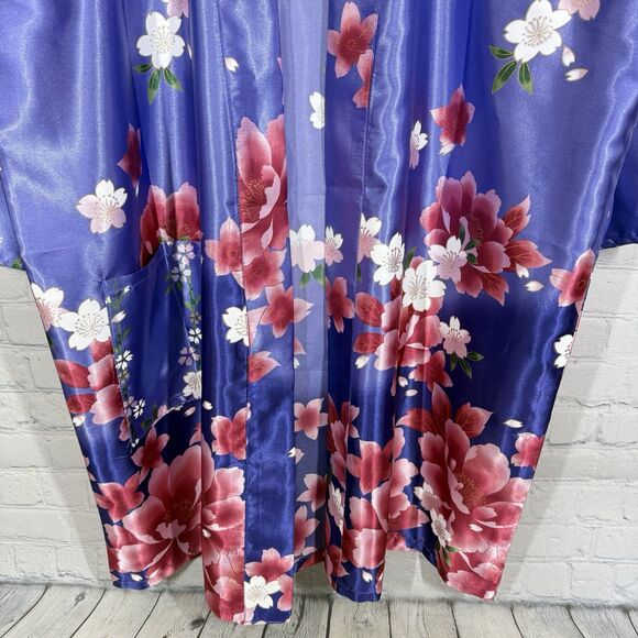 Tokyo Kimono Women SIze 35 Vibrant Floral Mid Lenght Oversized Coverup Duster - Picture 5 of 8